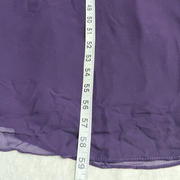 NWT Ever Pretty Women's Plus Size 3XL Purple Lace Chiffon Flutter Sleeve Evening - Picture 9 of 10